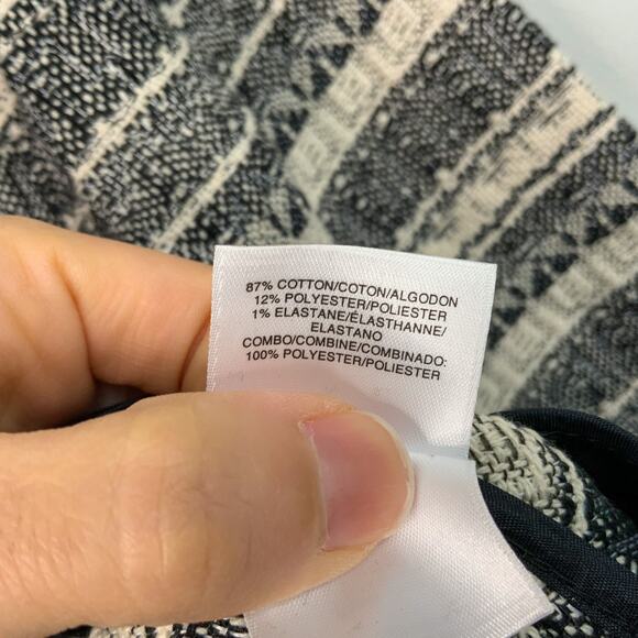 Anne Klein Cream & Navy Open Front Jacket - Picture 10 of 11